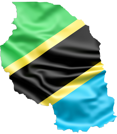 Tanzania Map with Flag