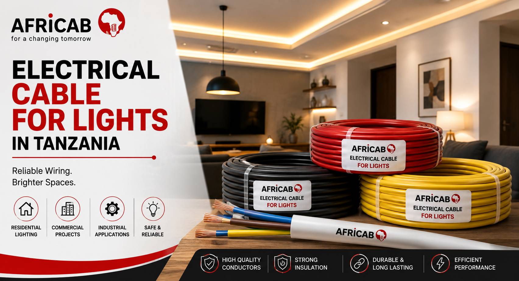 Electrical Cable for Lights in Tanzania | Reliable Wiring by AFRICAB
