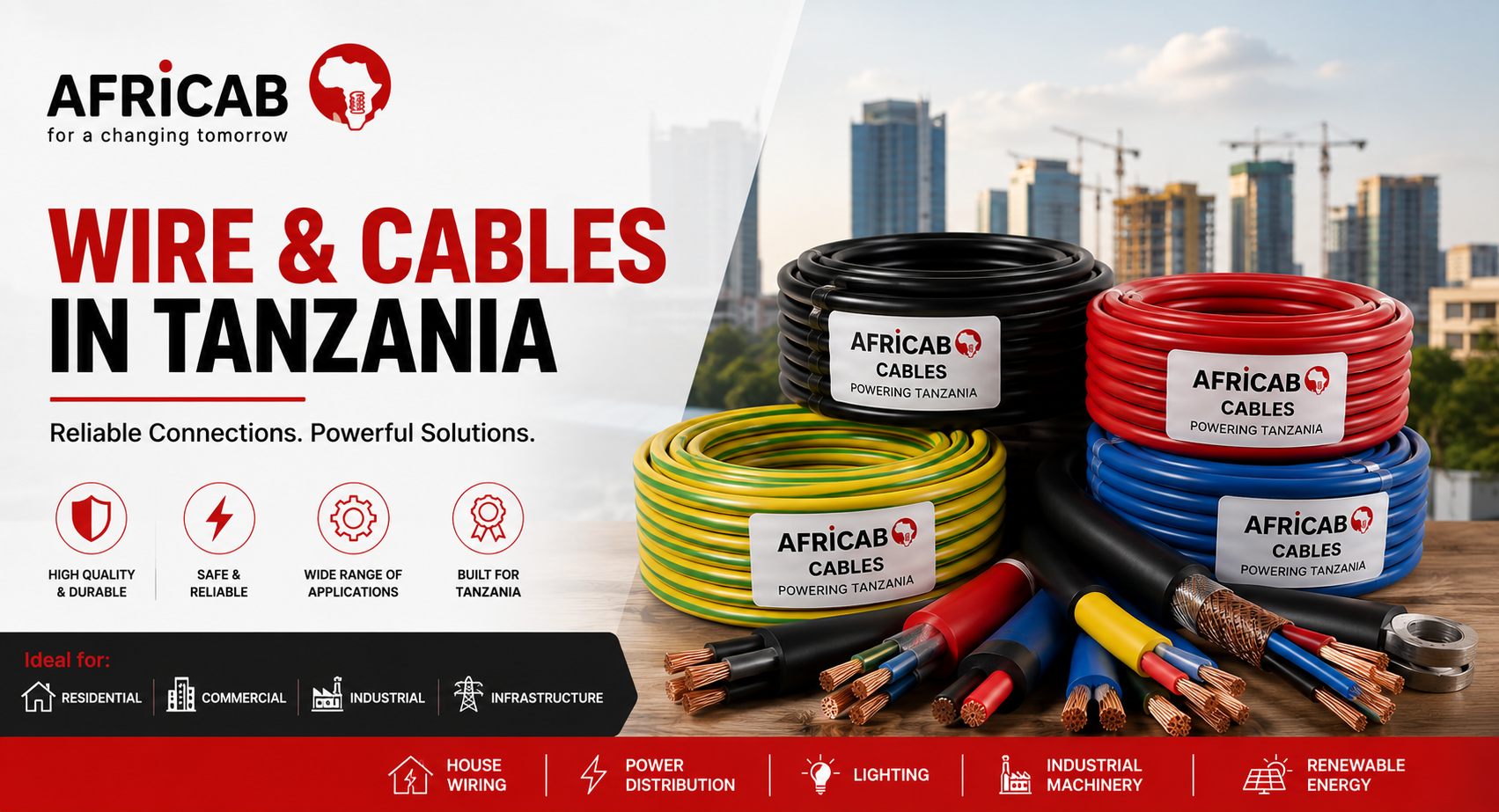 Wire & Cables in Tanzania – Reliable Electrical Solutions by AFRICAB