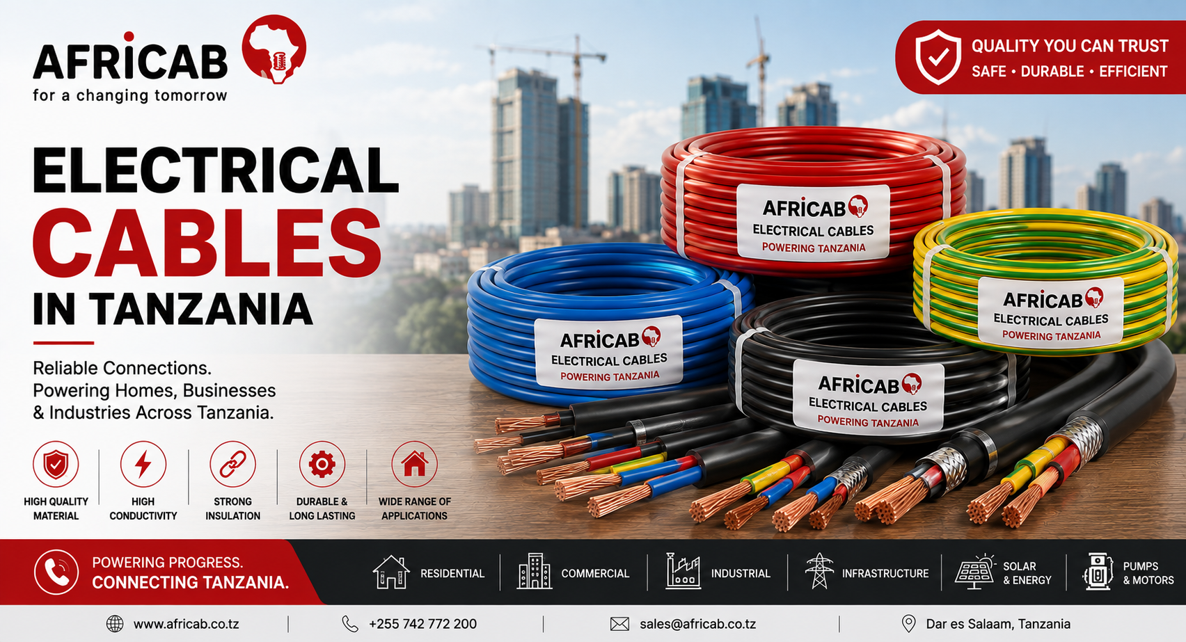 Electrical Cables in Tanzania | Reliable Cable Solutions by AFRICAB