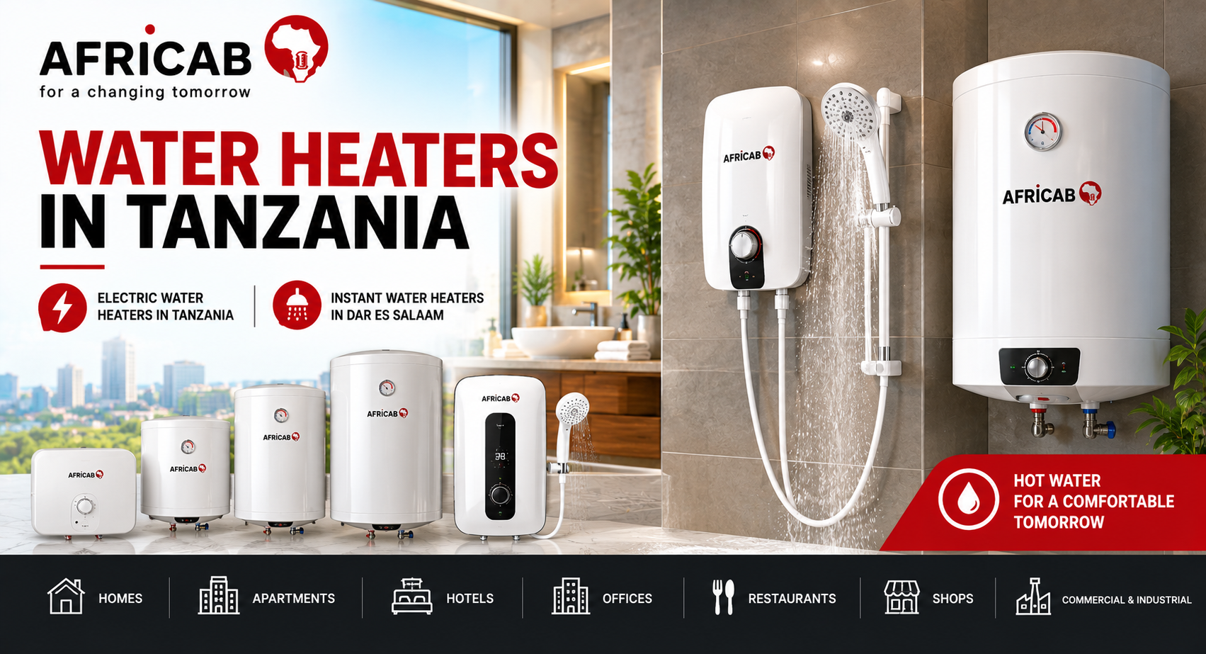 Water Heaters in Tanzania | Electric & Instant Heaters