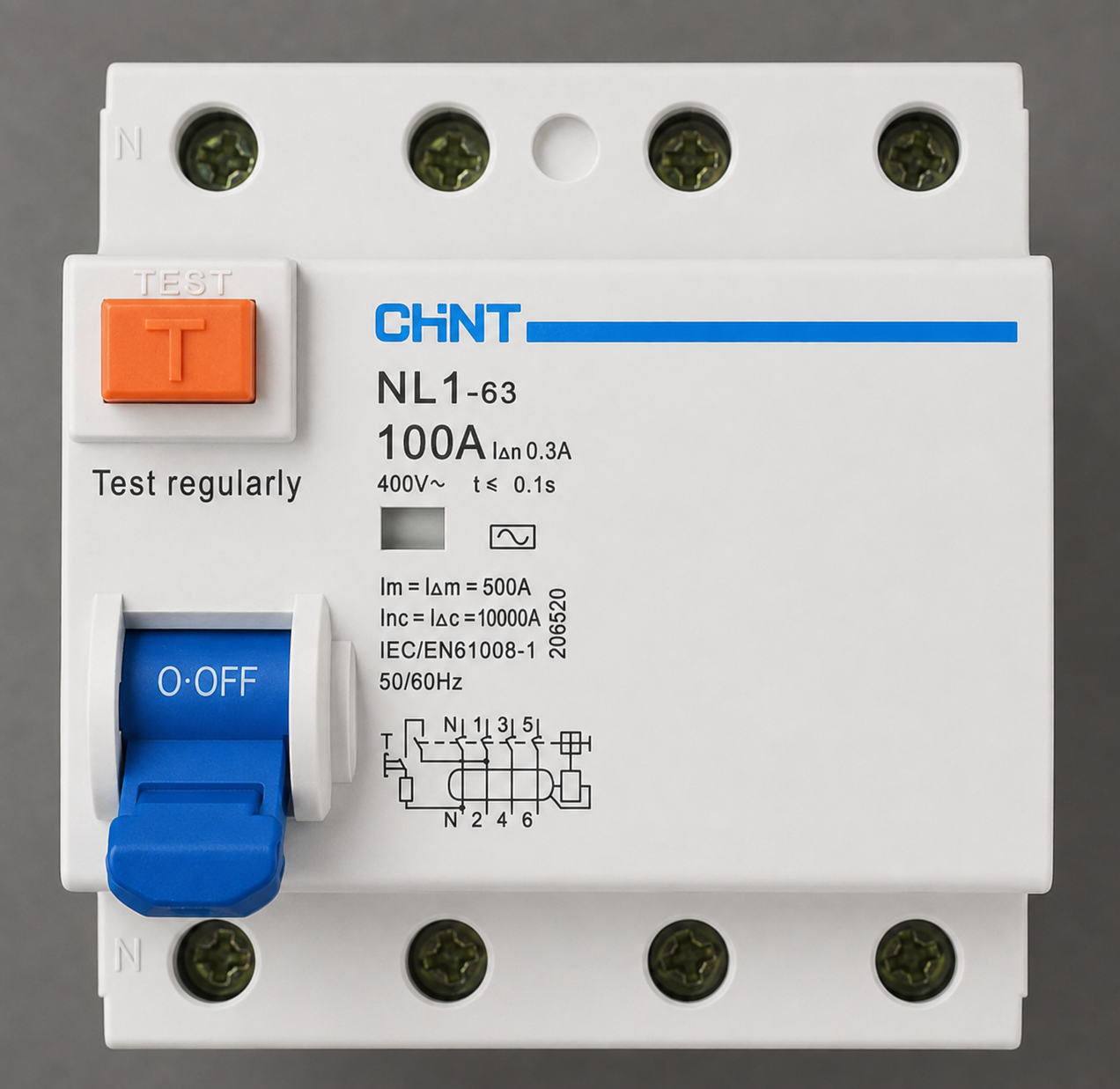 CHINT RCCBs Nl1-100 S Type 4P 100A 300Ma AC Type 6Ka®