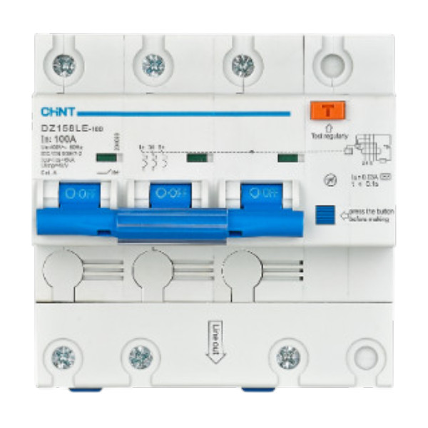 CHINT RCBOs  Dz158Le-100 4P 100A 300Ma 6Ka