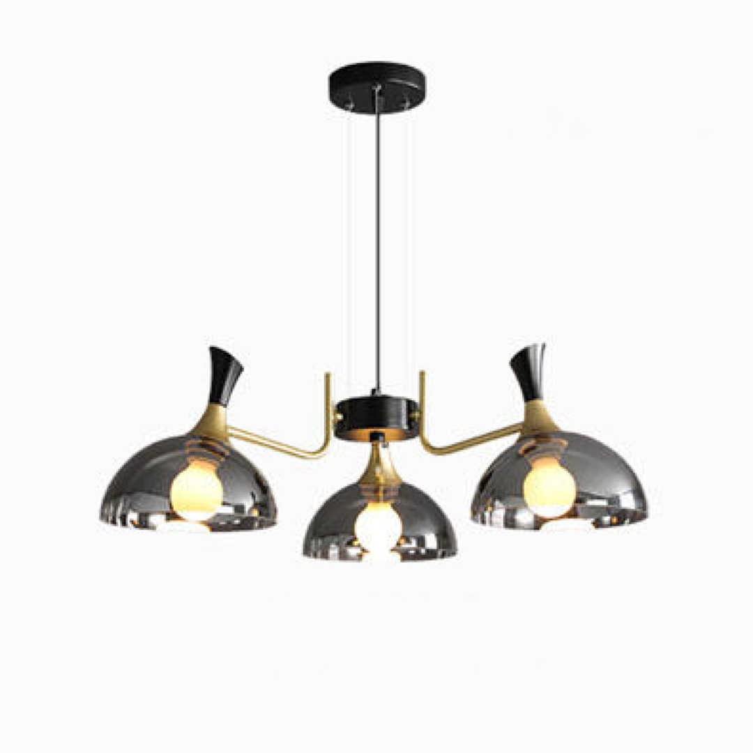 Chandelier E27 3 Holder Black Glass
