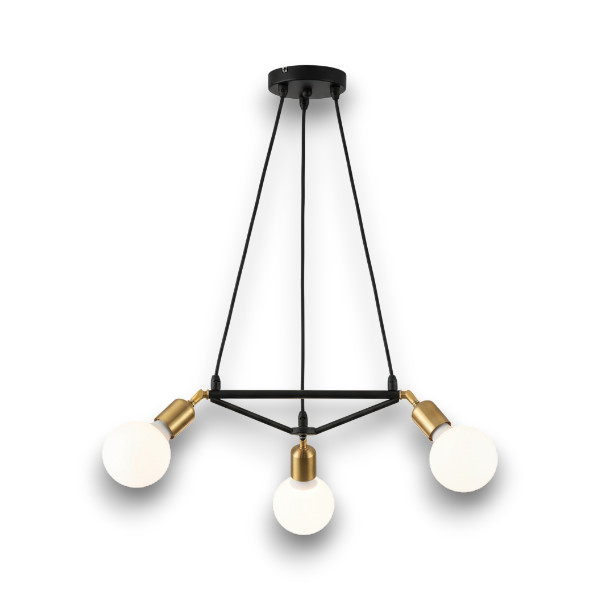 Chandelier Iron Black&Gold Color E27*3