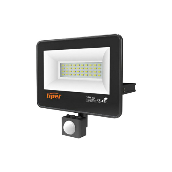 LED Flood Light LPFL-10BS01-W 10 W Warm With Sensor